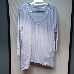 Light purple vee neck shirt